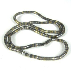 Tricolor Metal Necklace Flex Mixed Metal Coil Bendable Moldable Vintage 34 in